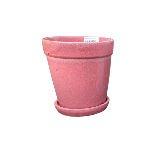 Pot met schotel pale pink - D 11 x H 11,5 cm