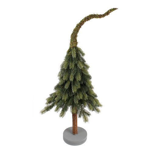 DECO kunstkerstboom op voet  - H 90 x D 35 cm