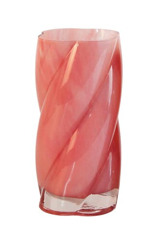 Vaas glas twist D 10,5 x H 20 cm soft pink