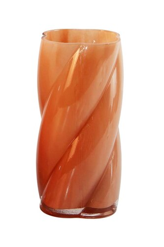 Vaas glas twist D 10,5 x H 20 cm soft orange