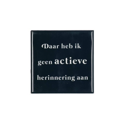 Quote tegel 'Actieve' groen - B 10 X H 10 X D 1 Cm