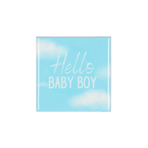 Quote tegel 'Baby Boy' blauw - B 10 X H 10 X D 1 Cm