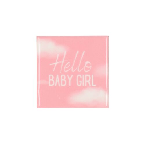 Quote tegel 'Baby Girl' roze - B 10 X H 10 X D 1 Cm