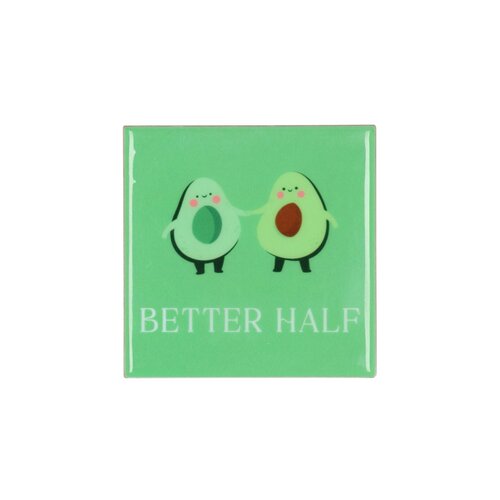 Quote tegel 'Better Half' groen - B 10 X H 10 X D 1 Cm