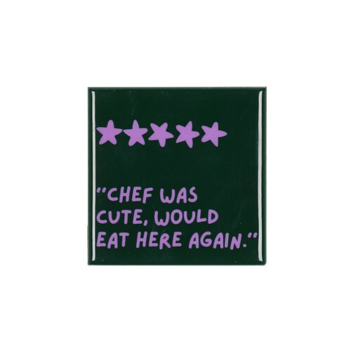 Quote tegel 'Chef' groen - B 10 X H 10 X D 1 Cm