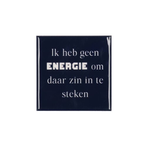 Quote tegel 'Energie' blauw - B 10 X H 10 X D 1 Cm