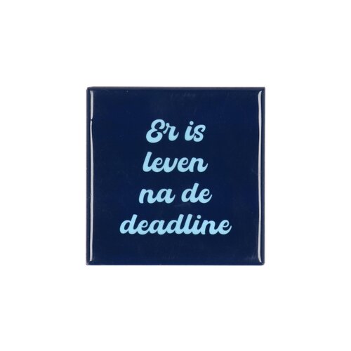 Quote tegel 'Er Is Leven' blauw - B 10 X H 10 X D 1 Cm