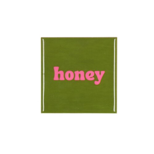 Quote tegel 'Honey' groen - B 10 X H 10 X D 1 Cm