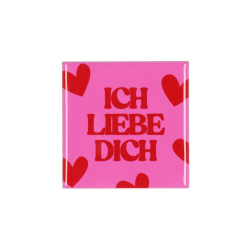 Quote tegel 'Ich Liebe' roze - B 10 X H 10 X D 1 Cm