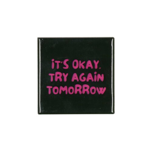 Quote tegel 'It'S Okay' groen - B 10 X H 10 X D 1 Cm