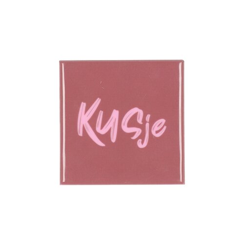 Quote tegel 'Kusje' roze - B 10 X H 10 X D 1 Cm