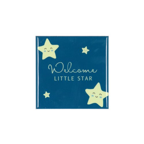 Quote tegel 'Little Star' blauw - B 10 X H 10 X D 1 Cm