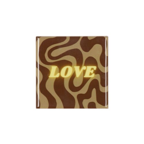 Quote tegel 'Love' bruin - B 10 X H 10 X D 1 Cm