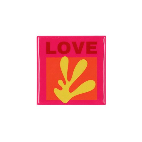 Quote tegel 'Love' roze/Yellow - B 10 X H 10 X D 1 Cm