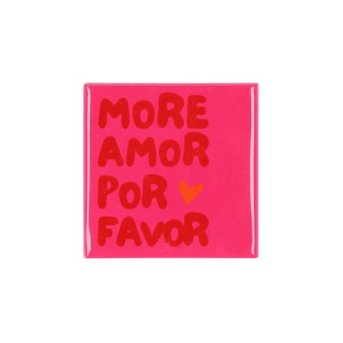 Quote tegel 'More Amor' roze - B 10 X H 10 X D 1 Cm