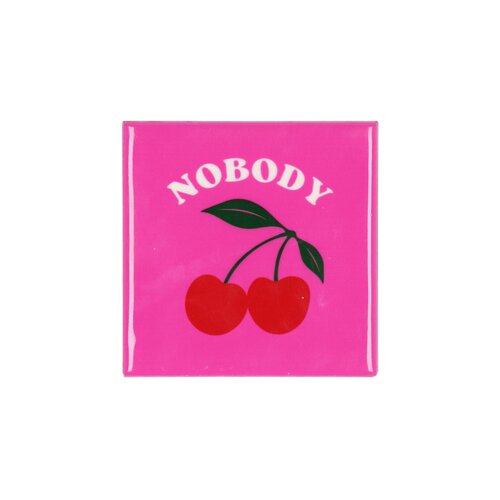 Quote tegel 'Nobody' roze - B 10 X H 10 X D 1 Cm