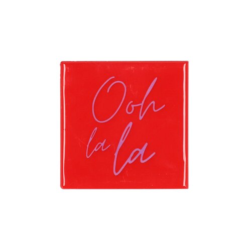 Quote tegel 'Ooh La La' rood - B 10 X H 10 X D 1 Cm