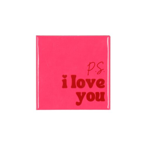 Quote tegel 'Ps I Love You' roze - B 10 X H 10 X D 1 Cm