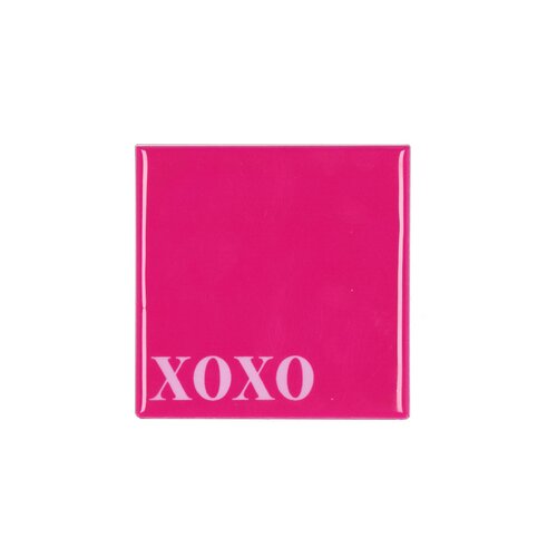 Quote tegel 'Xoxo' roze - B 10 X H 10 X D 1 Cm