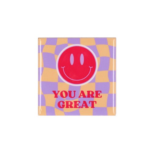 Quote tegel 'You Are Great' paars/oranje - B 10 X H 10 X D 1 Cm