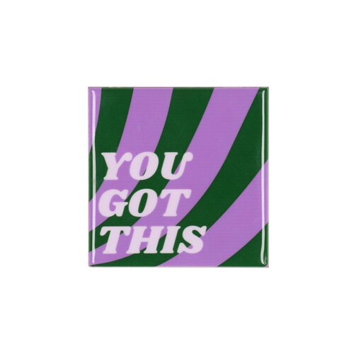 Quote tegel 'You Got' paars/groen - B 10 X H 10 X D 1 Cm