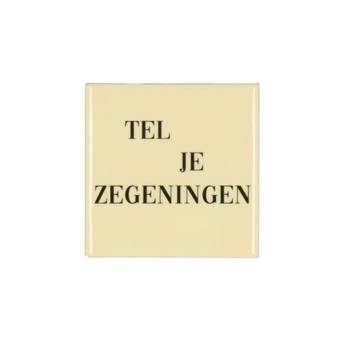 Quote tegel 'Zegeningen' beige - B 10 X H 10 X D 1 Cm