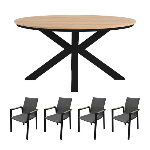 Royal Seasons Atlanta tafel rond + 4 detroit - afbeelding 1