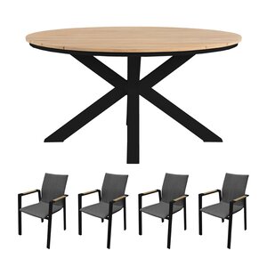 Royal Seasons Atlanta tafel rond + 4 detroit - afbeelding 1