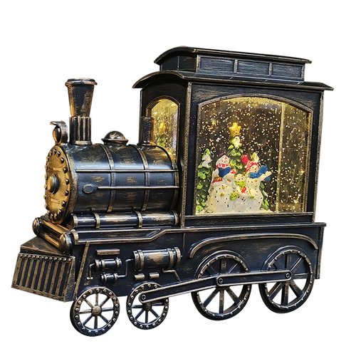 Sneeuwlantaarn Locomotief Brons - 22 x 7 x 20 cm - afbeelding 1