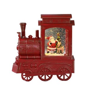 Sneeuwlantaarn Locomotief Rood - 16 x 7 x 17 cm - afbeelding 1