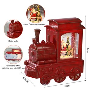 Sneeuwlantaarn Locomotief Rood - 16 x 7 x 17 cm - afbeelding 4