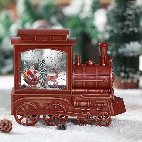 Sneeuwlantaarn Locomotief Rood - 22 x 7 x 20 cm - afbeelding 2