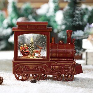 Sneeuwlantaarn Locomotief Rood - 22 x 7 x 20 cm - afbeelding 3