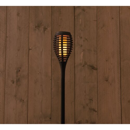 Solar fakkel met vlameffect zwart 12LED/10X61CM