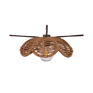 Solar partylight rattan bloemvorm - 8 lamps - afbeelding 1