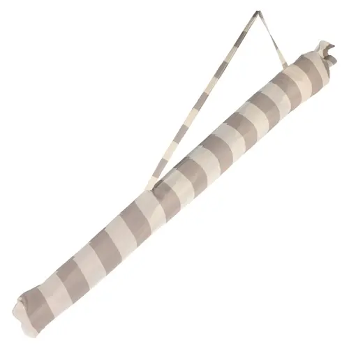 Stokparasol taupe/wit met franjes - D 200 cm - afbeelding 3