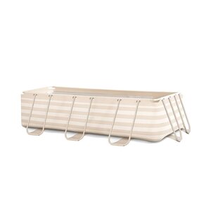 Swim Essentials beige gestreept frame zwembad incl. pomp en trap - B 400 x D 200 cm