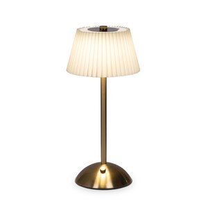 Tafellamp D 15 x H 30 cm creme/goud USB oplaadbaar