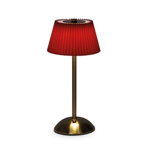 Tafellamp D 15 x H 30 cm rood/goud USB oplaadbaar