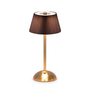 Tafellamp D 15 x H 30 cm zwart/goud USB oplaadbaar