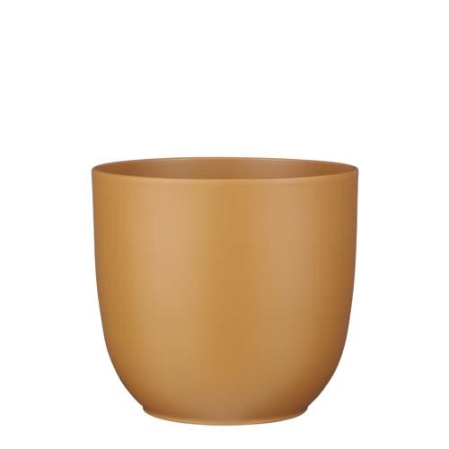 Tusca pot rond bruin mat - h23xd25cm