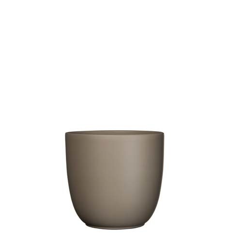 Tusca pot rond taupe mat - h18,5xd19,5cm