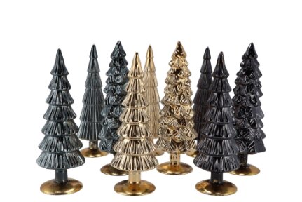 Twinkle Black Glass Tree Metallic Ass 9 x 25 cm