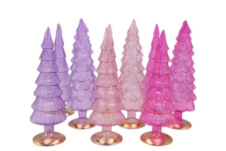 Twinkle Pretty Pink Glass Tree Ass 9 x 30 cm