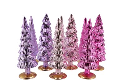 Twinkle Pretty Pink Glass Tree Metallic Ass 9 x 25 cm