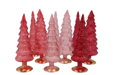 Twinkle Red Glass Tree Ass 9 x 30 cm