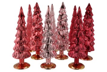 Twinkle Red Glass Tree Metallic Ass 9 x 35 cm