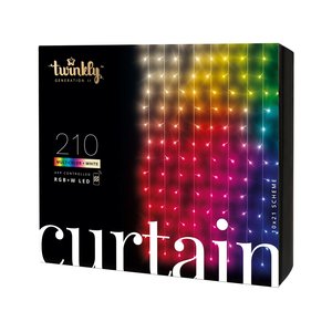 Twinkly curtain 210L RGB/warm white - 1,5x2,1m - 3m lead trans - afbeelding 1