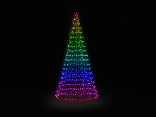 Twinkly light tree 750L RGB/white - H4m - 2,5m lead black incl. pole - afbeelding 3