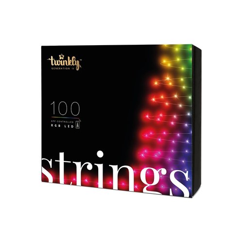 Twinkly strings 100L RGB - 8m - 2,5m lead black - afbeelding 1